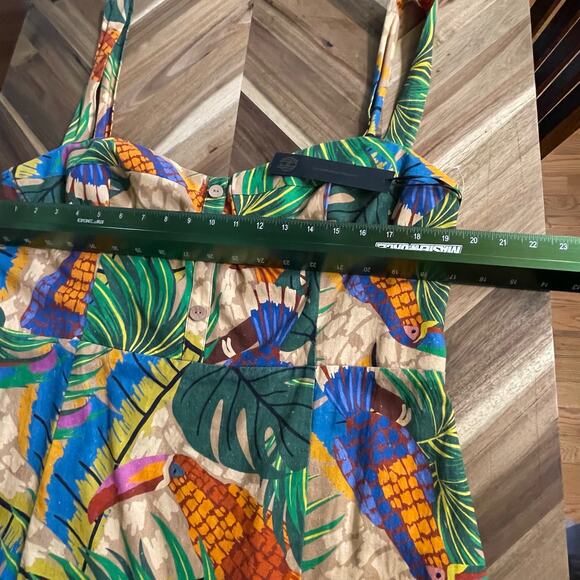 House‎ of Harlow 1960 Dress Women Toucans Mini Linen Blend Sz XL Tropical Beachy - Picture 6 of 9